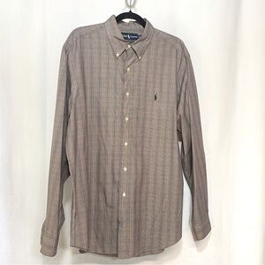 Ralph Lauren Men's XL‎ 17 Classic Fit Shirt Purple Plaid Button Down Pony